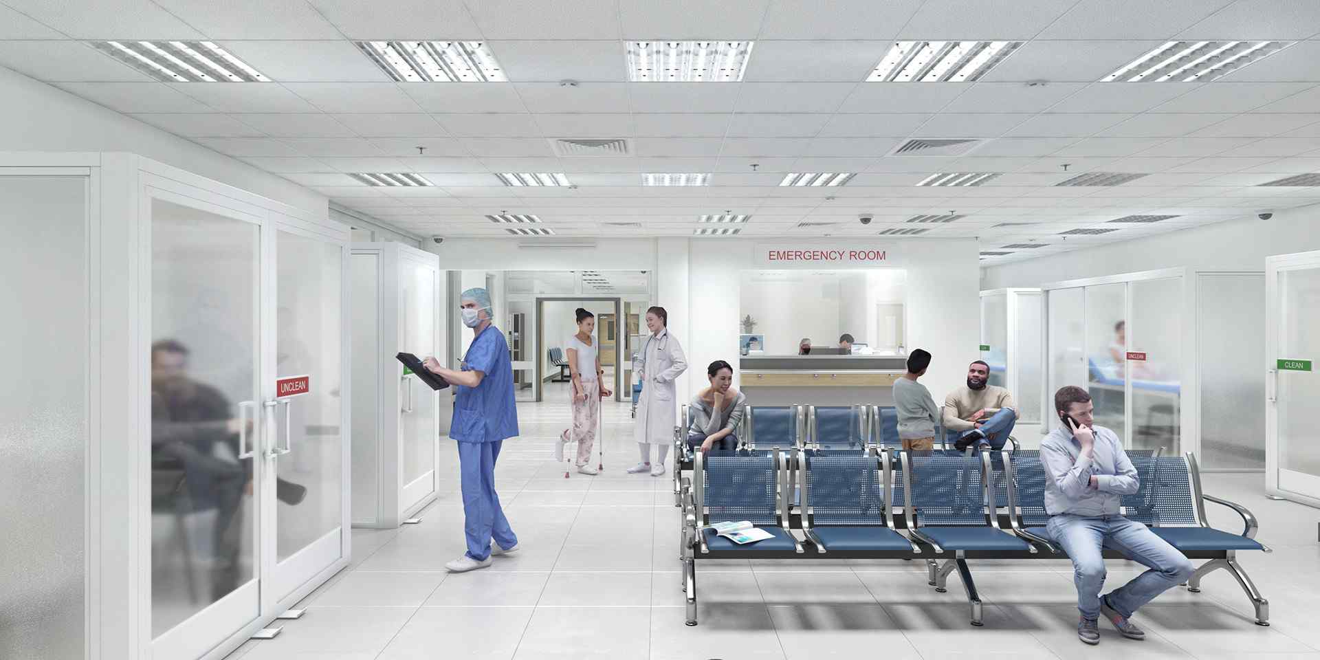 Medical waiting room space dividers