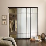 Bedroom closet frosted sliding doors