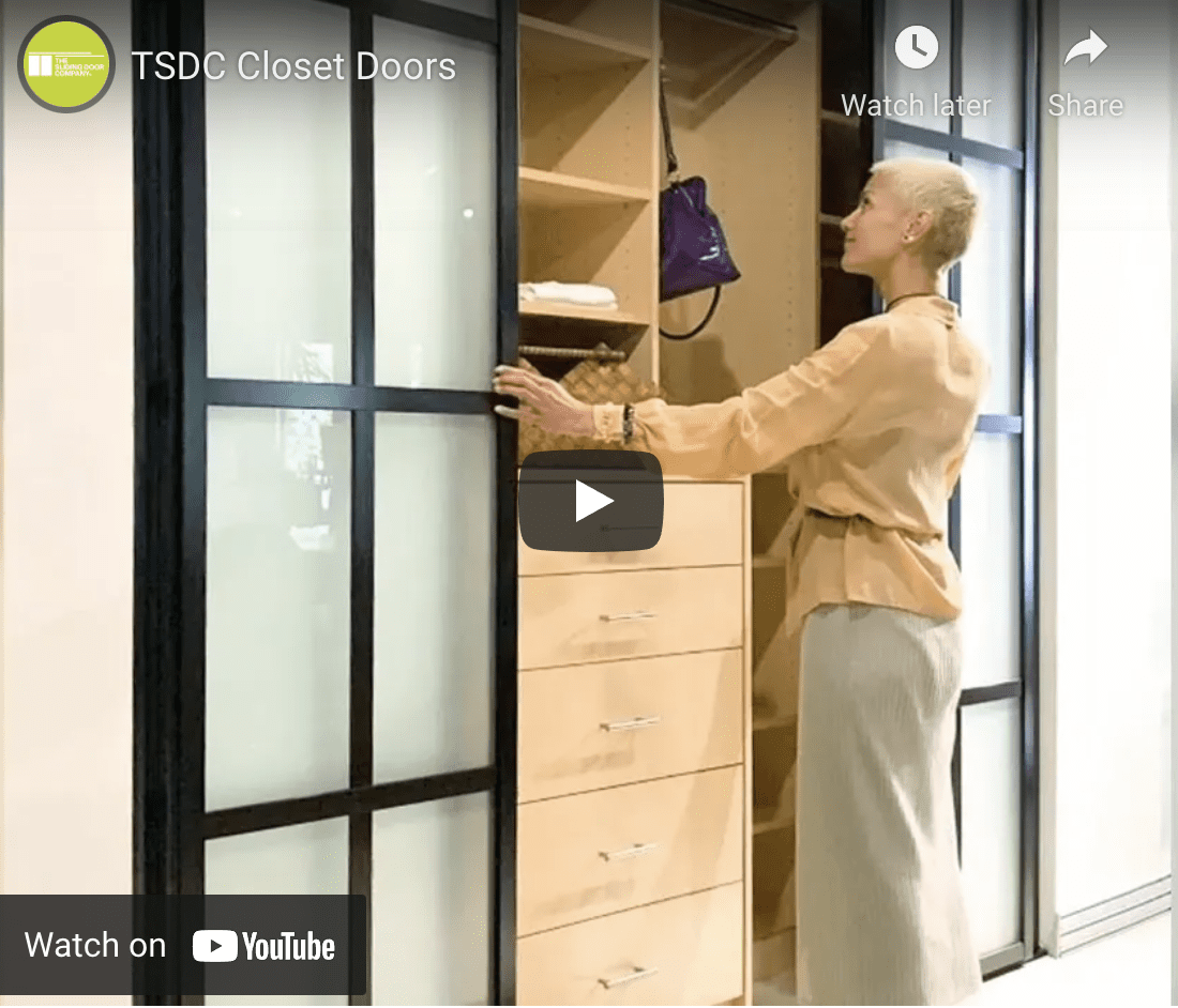 woman opening sliding door