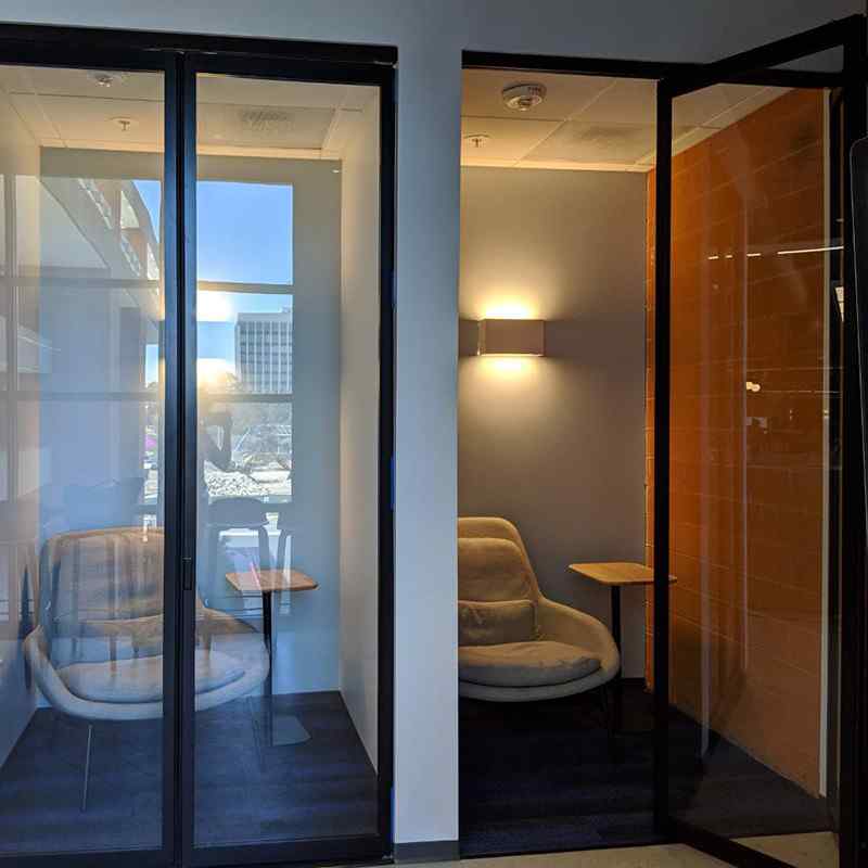 Bi folding door phone booth style private room