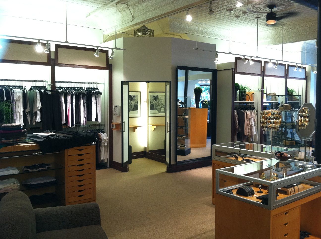 brand new interior of cloth store