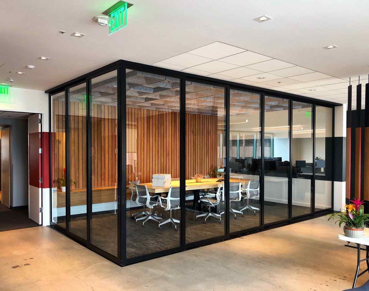 office conference room divider 6 Doors on 6 Tracks 3 Doors Triple Track Black 3 Inch Clear Solo Closed Best