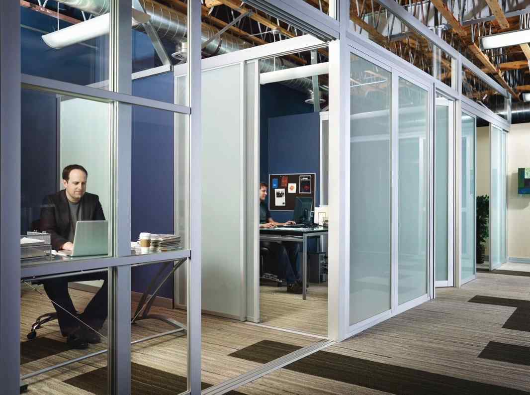 office coworking glass cubicle quibiglass system sliding glass door panels