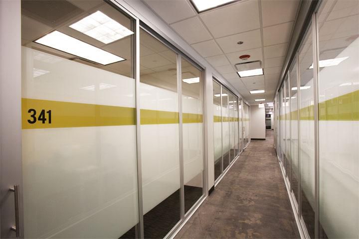 office partitions with custom Film