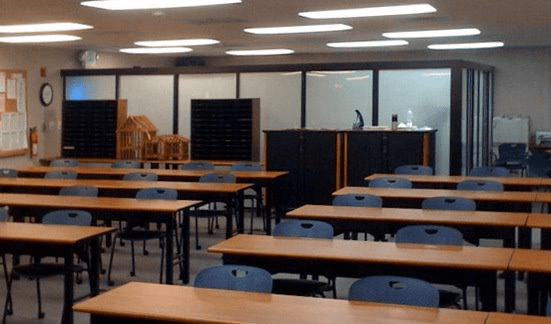 table and chairs set for classroom